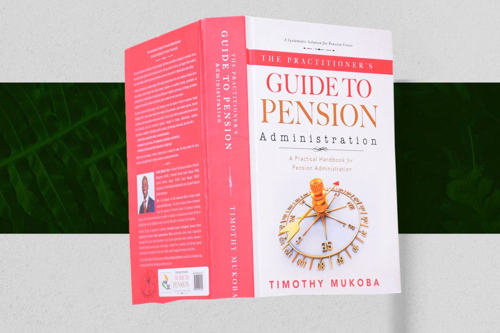 The Practitioner's Guide held open to show the back cover, with the author's photograph and biography, beside the front cover